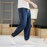 2024夏季亚麻休闲裤棉麻宽松束脚裤风长裤男QT3028-K302P60，男装休闲裤，电商A118