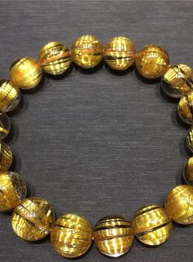 天然钛晶手链收藏级水晶钛金手珠串男款女士款满顺猫眼金发晶手串