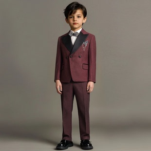 出租儿童英伦风绅士西服套装男童钢琴演出唱歌主持人帅气西装礼服