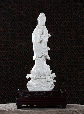 大师作品观音菩萨摆件德化陶瓷