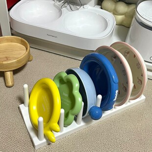 碗架收纳架沥水架猫碗狗碗粮水湾吃饭宠物碗架置物架