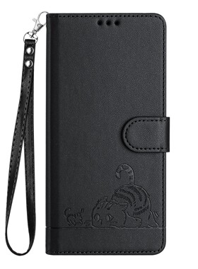 猫咪黑适用GalaxyA07/A17/A37/A57/A06/A16/A26/A36/A56 5G防盗刷三星翻盖手机壳A15/A25/A35/A55 皮套壳