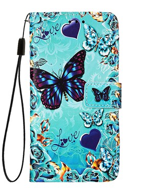 爱心蝴蝶适用GalaxyS26/S25/S24/S23/S22/S21/S20 ULTRA/Plus+/FE三星翻盖手机壳S10/S9/S8皮套电话壳