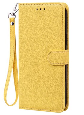 荔枝黄色适用Galaxy A10/A20/A30/A50 S三星翻盖手机壳A70/A70S 皮套防摔保护套电话壳