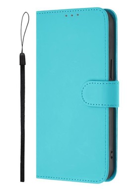 湖蓝色适用GalaxyS25/S24/S23/S22/S21 Ultra/Plus+/FE 5G三星翻盖手机壳S20/S10 4G皮套防摔保护套电话壳