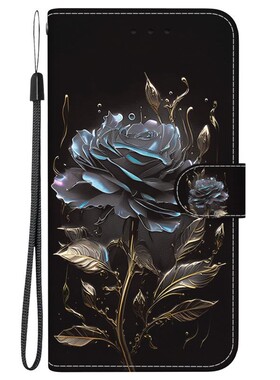 黑玫瑰适用Galaxy A11/A21/A31/A41/A51 三星翻盖手机壳A71 4G/5G皮套防摔保护套男女电话壳