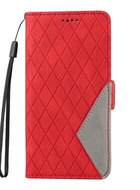 拼接红适用Galaxy A11/A21/A31/A41/A51 三星翻盖手机壳A71 4G/5G皮套防摔保护套男女电话壳