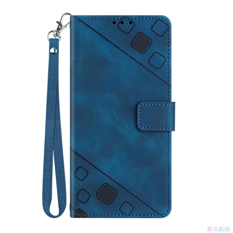 方块蓝适用GalaxyS24/S23/S22/S21 5G三星翻盖手机壳S10/S9/S8 Ultra/FE/PLUS/+ 4G皮套防摔保护套电话壳