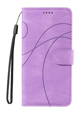弧形线紫适用Galaxy A11/A21/A31/A41/A51 三星翻盖手机壳A71 4G/5G皮套防摔保护套男女电话壳