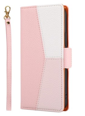 红粉白适用GalaxyS24/S23/S22/S21 Plus/+ Ultra 5G 三星翻盖手机壳S20/S10/S9/S8 FE皮套防摔保护套电话壳