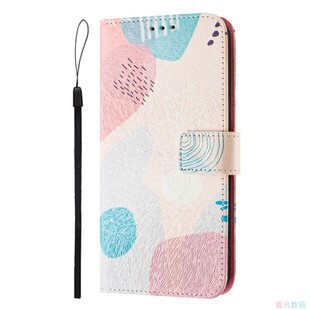 涂鸦画适用IPhone17/16/15/14/13/12/11promax/Plus苹果翻盖手机壳长挂绳Mini/Se/Air保护套电话壳