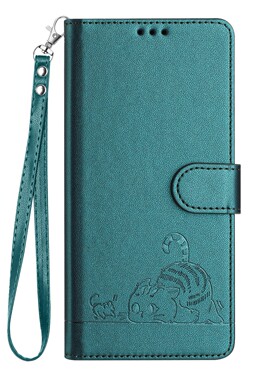 猫咪绿适用GalaxyA07/A17/A37/A57/A06/A16/A26/A36/A56 5G防盗刷三星翻盖手机壳A15/A25/A35/A55 皮套壳