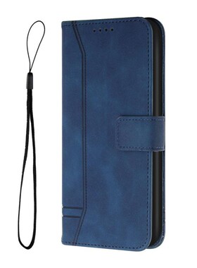 纯色蓝适用Galaxy A11/A21/A31/A41/A51三星翻盖手机壳A71 4G/5G皮套防摔保护套男女电话壳