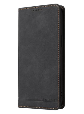 黑色适用GalaxyS25/S24/S23/S22/S21 Ultra/Plus+/FE 5G三星翻盖手机壳S20/S10 皮套防盗刷保护套电话壳