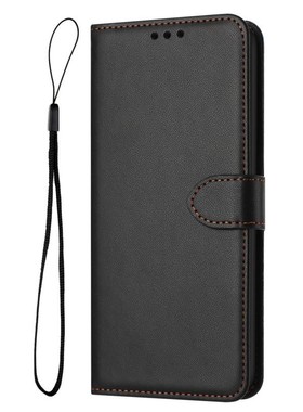 纯黑色适用GalaxyS25/S24/S23/S22/S21 Ultra/Plus+/FE 5G三星翻盖手机壳S20/S10 4G皮套防摔保护套电话壳