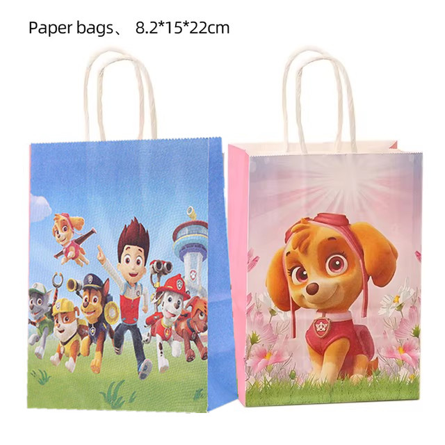现货卡通汪汪队主题礼品袋手提袋儿童生日礼物包装派对节日手提袋图片