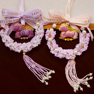 非遗仿宋锦小马汽车挂件铃兰花车挂饰车载后视镜吊坠内装饰挂件