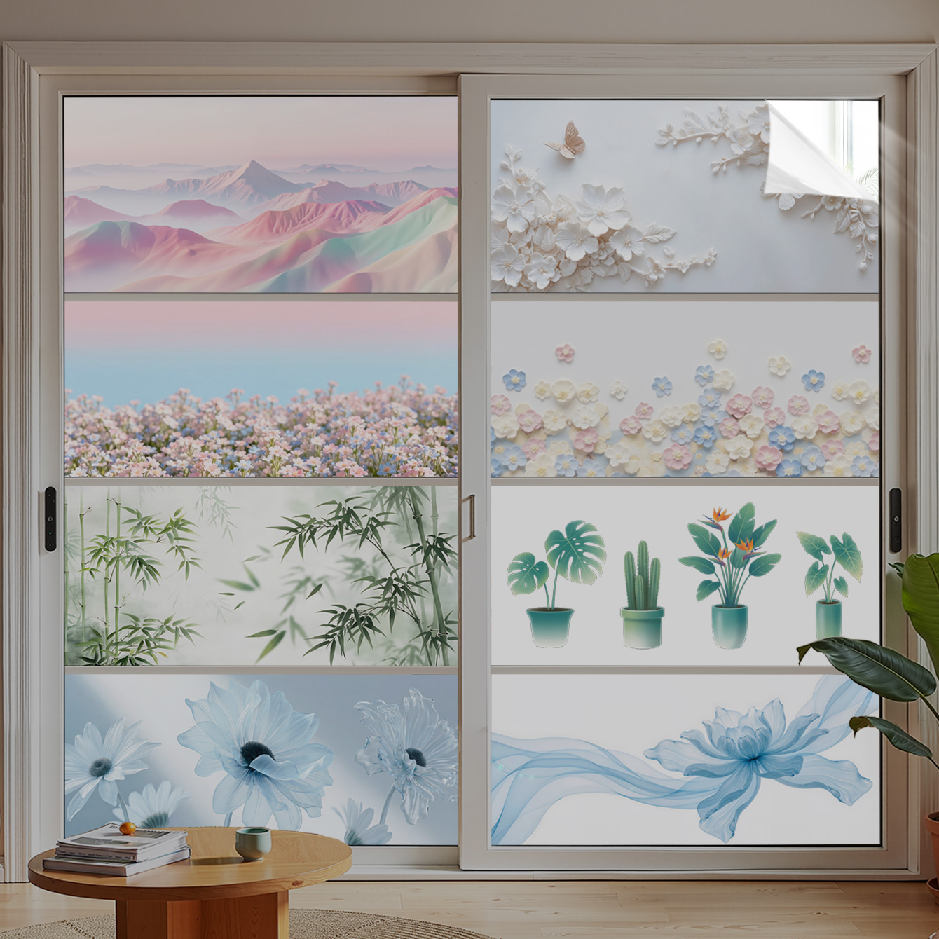 全遮光不透人横向宽幅静电玻璃膜窗户窗花贴纸出租屋厕所改造防窥