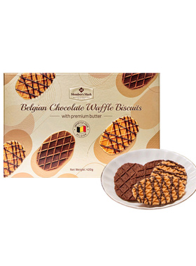 山姆代购比利时混合巧克力薄脆华夫饼干420g欧式经典风味饼干零食