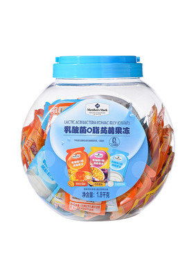 山姆代购MM乳酸菌0脂蒟蒻果冻1.8kg罐装益生菌原百香果水果味果冻