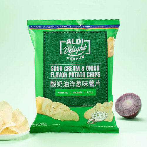 奥乐齐Aldi酸奶油洋葱味薯片120g