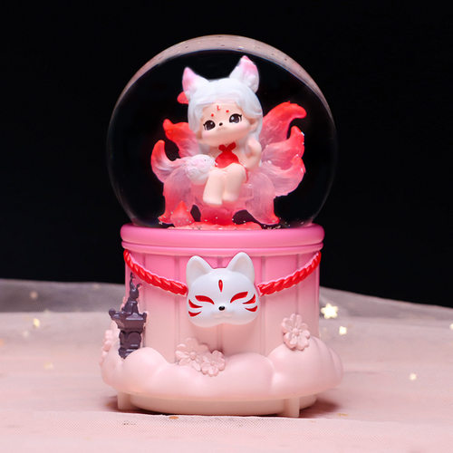 彩灯雪花瑶妹九尾狐水晶球音乐盒