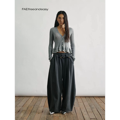 卫裤冬季加厚运动休闲弯刀长裤