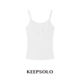 KeepSolo「轻薄无物」V领羊毛花边网面吊带背心打底001