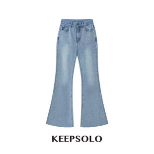 KeepSolo「显瘦天花板」漫画腿微喇牛仔直筒裤 022