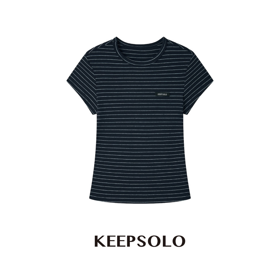 KeepSolo莱赛尔显瘦条纹T恤