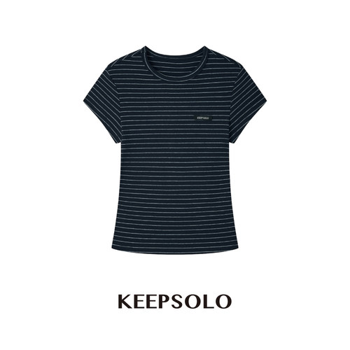 KeepSolo莱赛尔显瘦条纹T恤