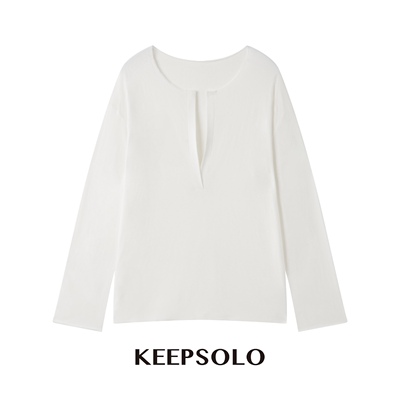 KeepSolo天丝薄款V领面膜T恤