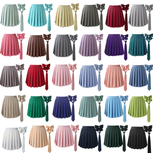 JK制服百褶裙多巴胺短裙演出中高裙COSPLAY半身裙动漫红歌百折裙