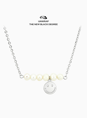 Blackdegree Store｜Smiling face 笑脸钛钢项链珍珠锁骨链防过敏