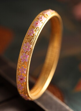 妁妁其华足银9999镂空花丝手镯