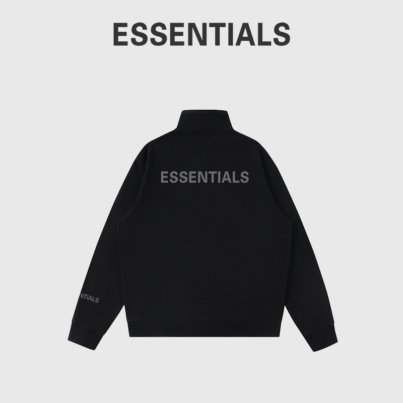 ESSENTIALS立领对拉链夹克卫衣男女春秋季休闲美街潮宽松开衫外套