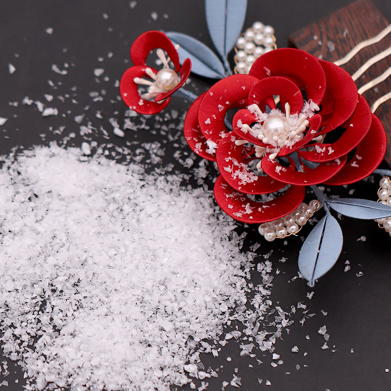 10克仿真雪花假干雪花diy古风缠花绒花发簪配件材料手工饰品