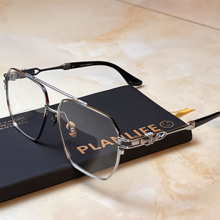 高级感钛合金眼镜框男士大框大脸复古文艺超轻眼睛框架女可配近视