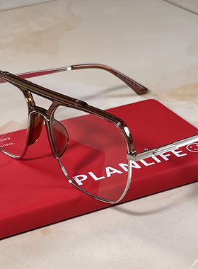 双梁眼镜框男大框大脸可配近视眼镜架女复古个性合金透明圆脸眼镜