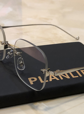 2025新款无框近视眼镜韩国潮牌复古眼镜框男女超轻商务大脸眼镜架