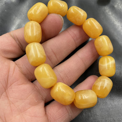 仿琥珀蜜蜡筒珠手链手串