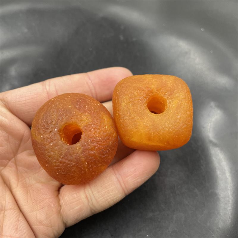 四海玉器 优化二代琥珀蜜蜡随行平安扣吊坠 方形老蜜蜡平安扣挂件