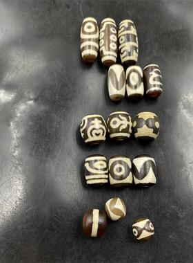 DIY饰品配件复古做旧包浆天珠玛瑙米珠散珠 老玛瑙筒珠一线算盘珠