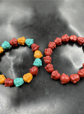 仿绿松石佛头手链手串