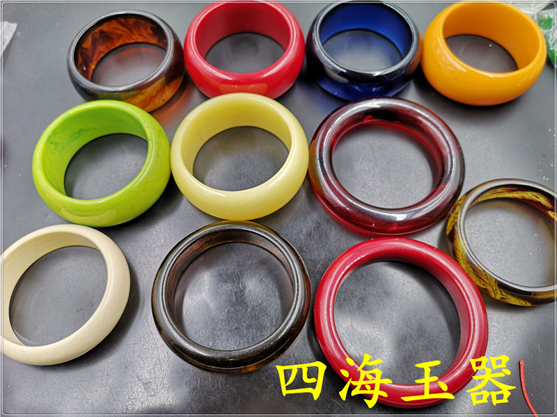 四海玉器 新款仿琥珀蜜蜡手镯 加宽版树脂树脂 琥珀手镯 特价