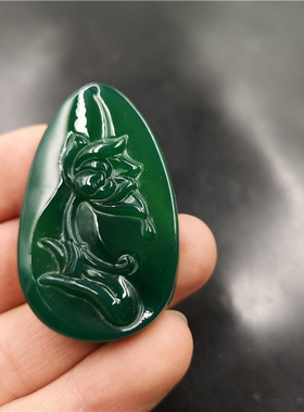 玉器天然绿色玛瑙挂件吊坠特价