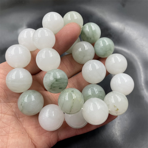 天山翠玉圆珠手链手串