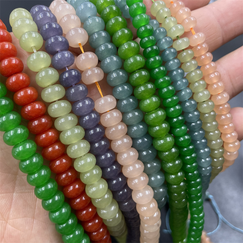 DIY饰品配件6m绿色玉石隔珠隔片 碧玉隔片 烟紫色隔珠 仿南红隔片