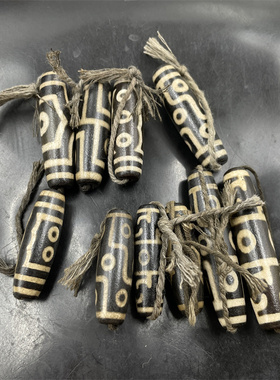 四海玉器 优化复古做旧天珠玛瑙勒子 西藏老玛瑙筒珠散珠 散批