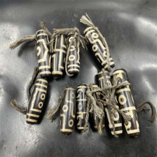 四海玉器 优化复古做旧天珠玛瑙勒子 西藏老玛瑙筒珠散珠 散批